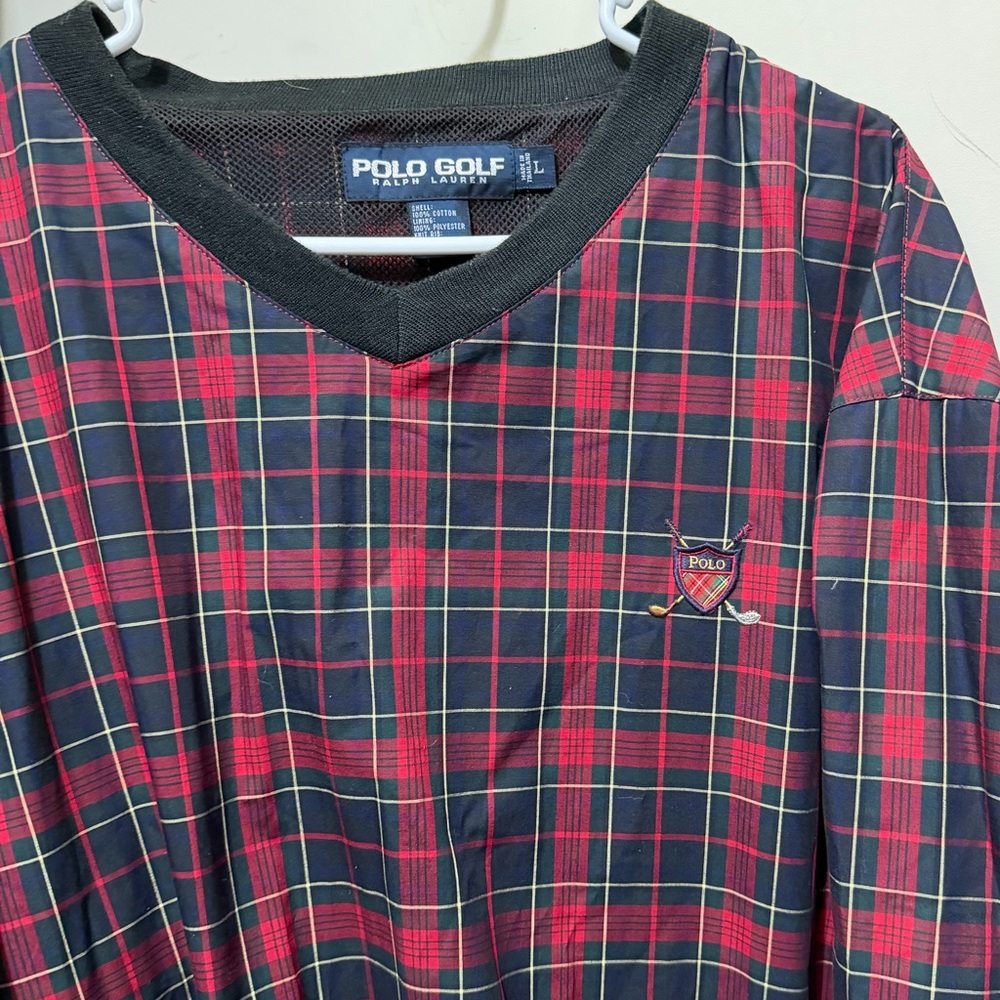 90s Ralph Lauren Polo Golf Plaid pullover windbreaker